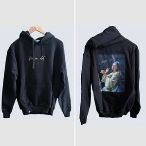 Never Old Girl with a Burger Graphic Hoodie Sweatshirt Black, NWT- Size Medium